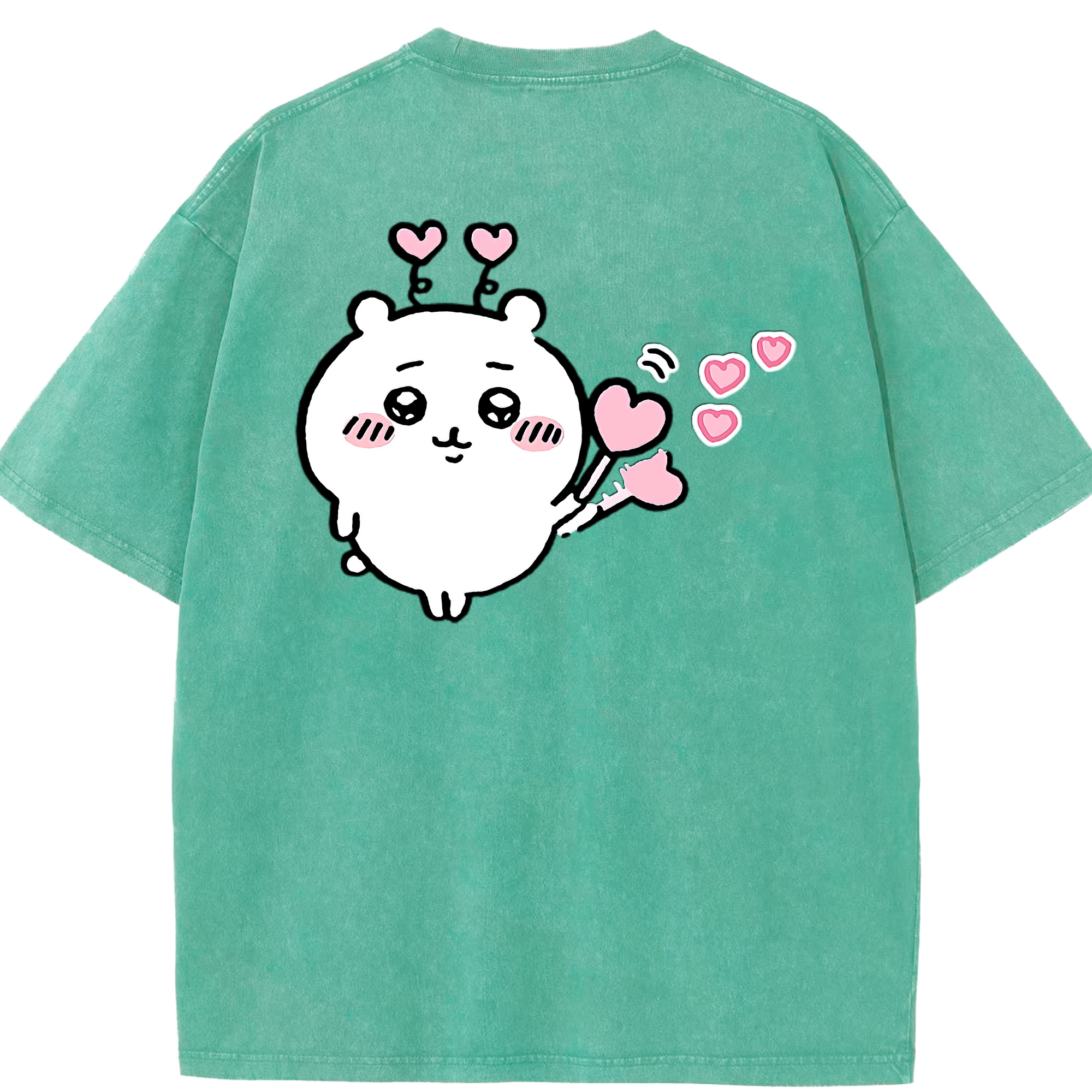 （画像用） ちいかわ ちいかわ Chii-kawa chiikawa 綿100% ヴィンテージ風 半袖Tシャツ（背面プリント）